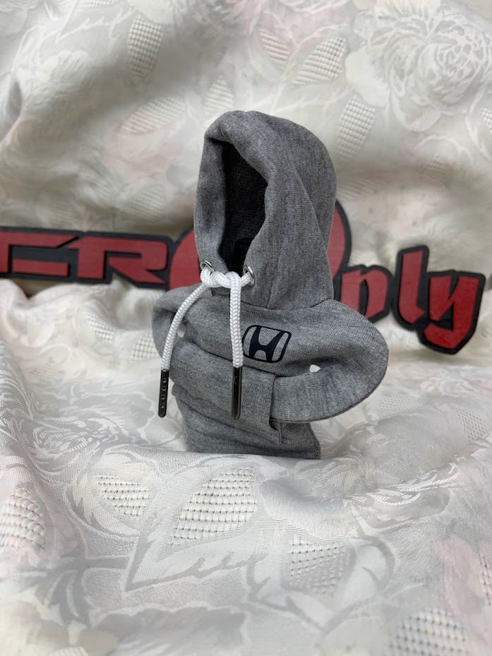 Gray Shift Knob hoodie - Black Honda/CRX logos