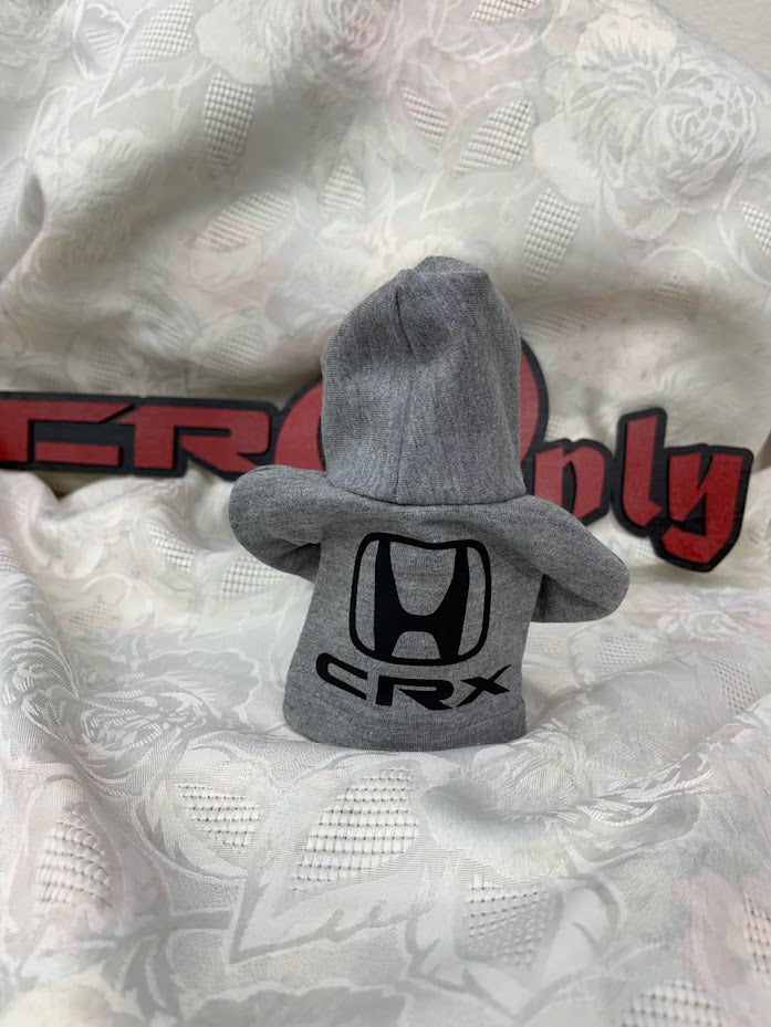 Gray Shift Knob hoodie - Black Honda/CRX logos