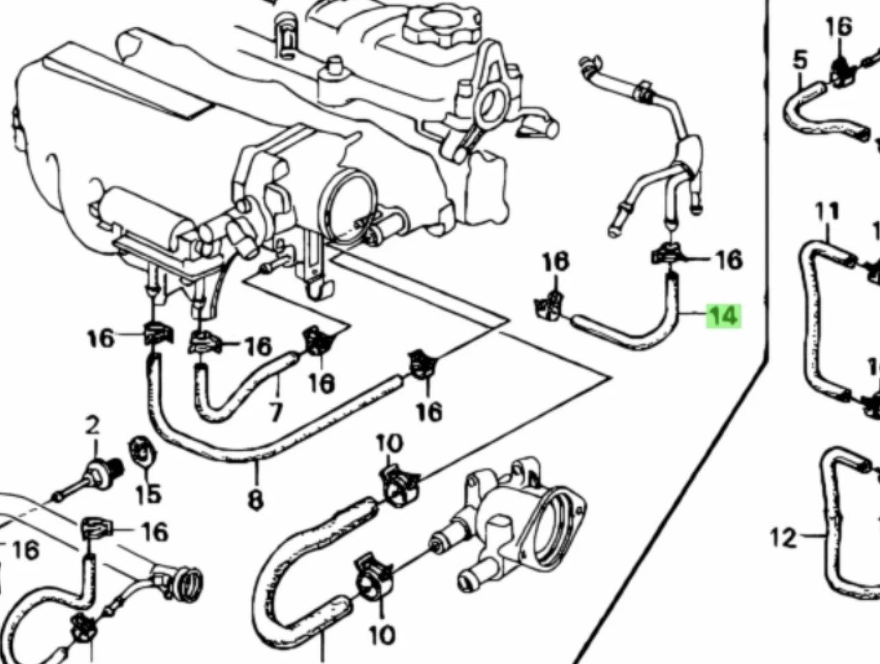 NOS 88-91 Honda CRX PCV Hose OEM **RARE** 19528-PM6-000