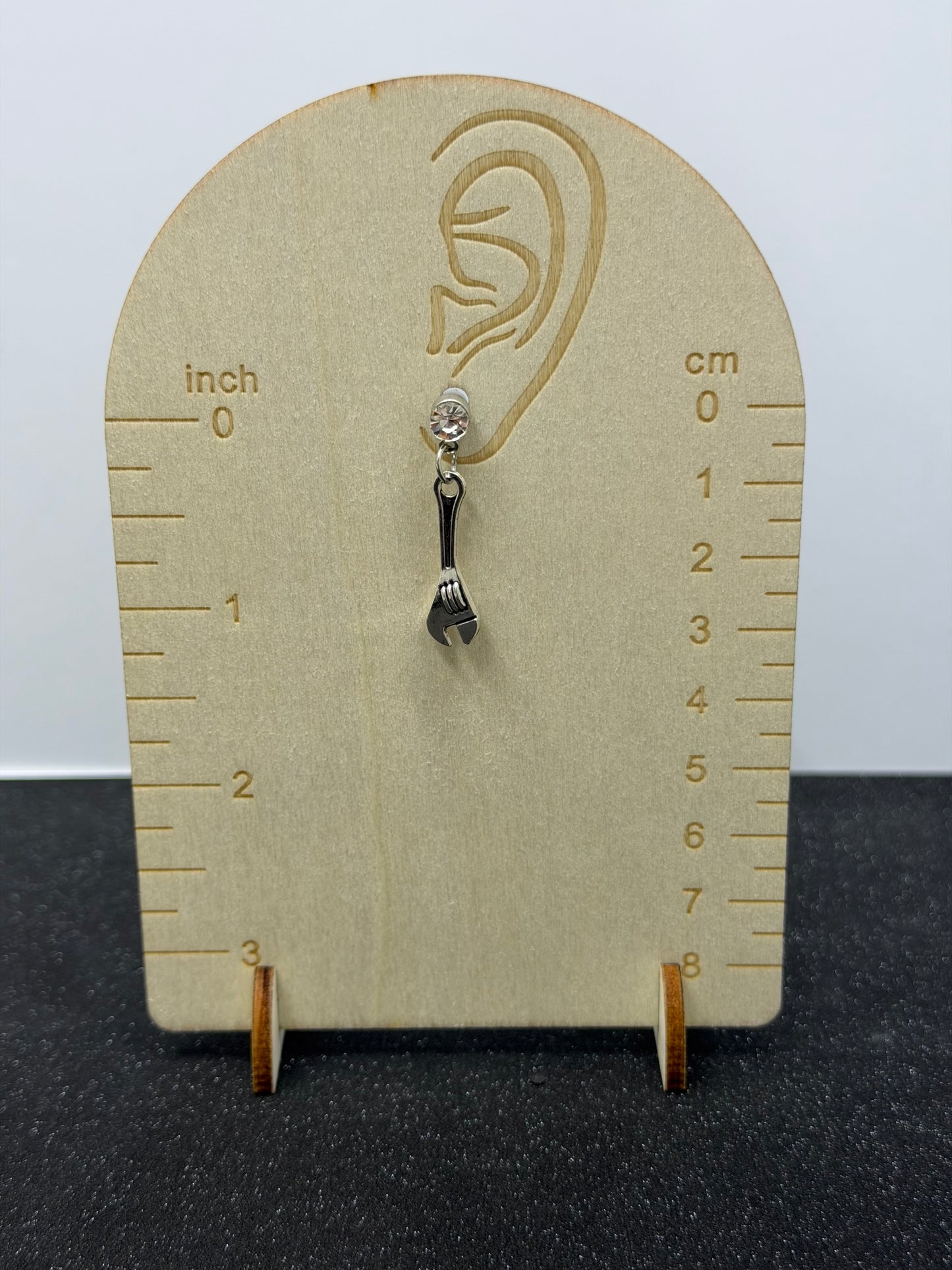 Adjustable Wrench Gem Stud Earrings