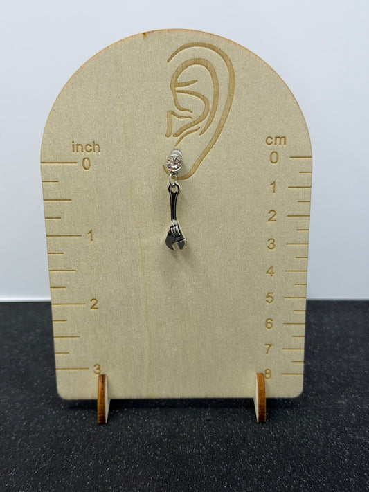 Adjustable Wrench Gem Stud Earrings