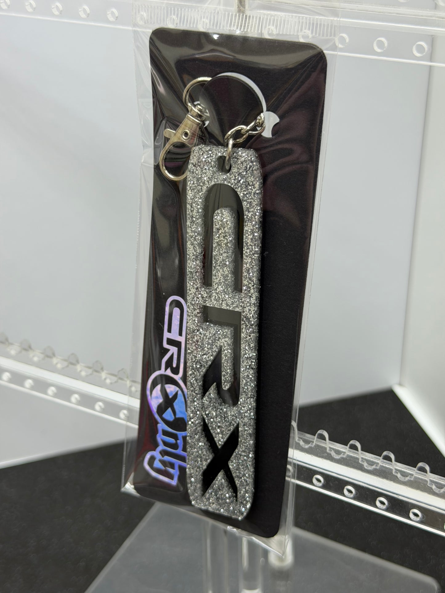CRX Acrylic Keychain - Silver Glitter