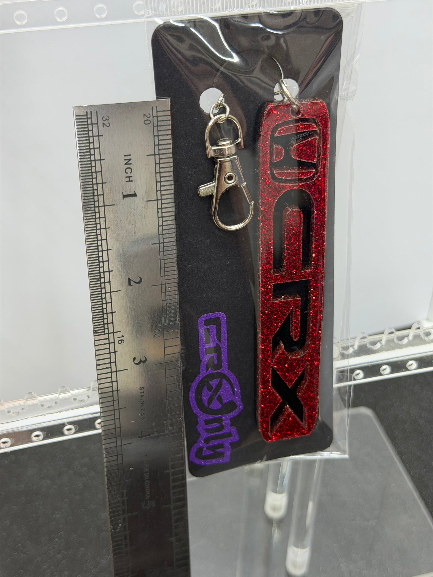 Honda CRX Acrylic Keychain - Glitter Red
