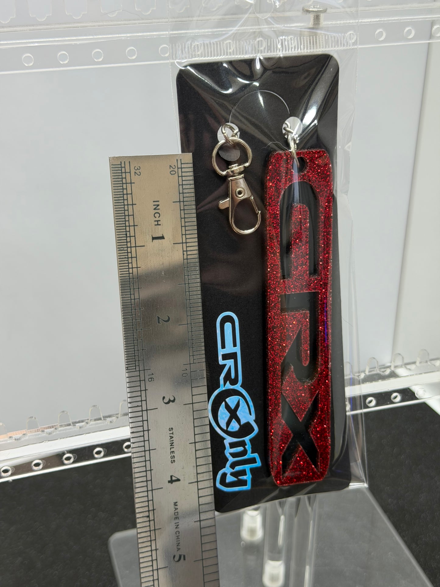 CRX Acrylic Keychain - Glitter Red