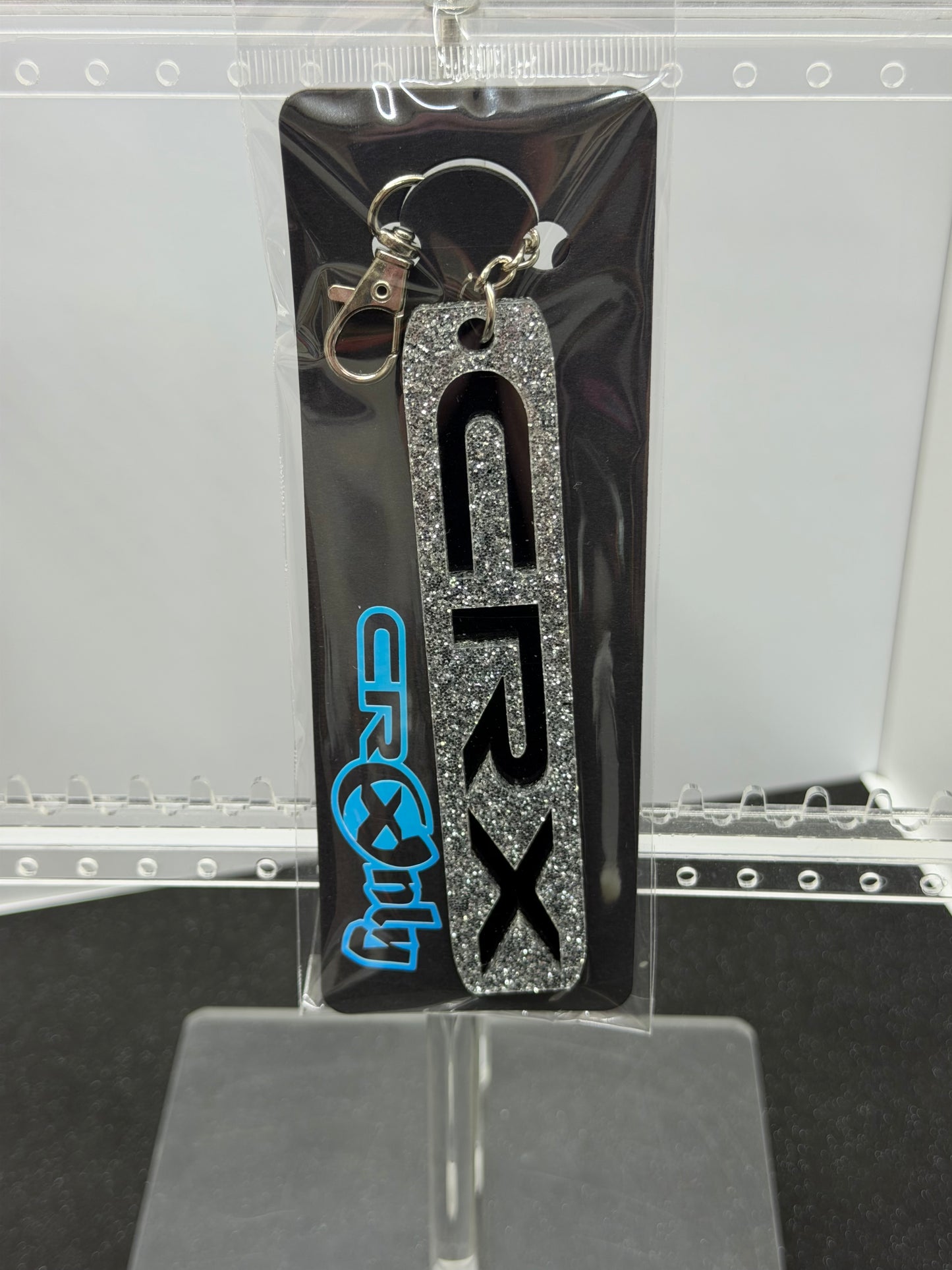 CRX Acrylic Keychain - Silver Glitter