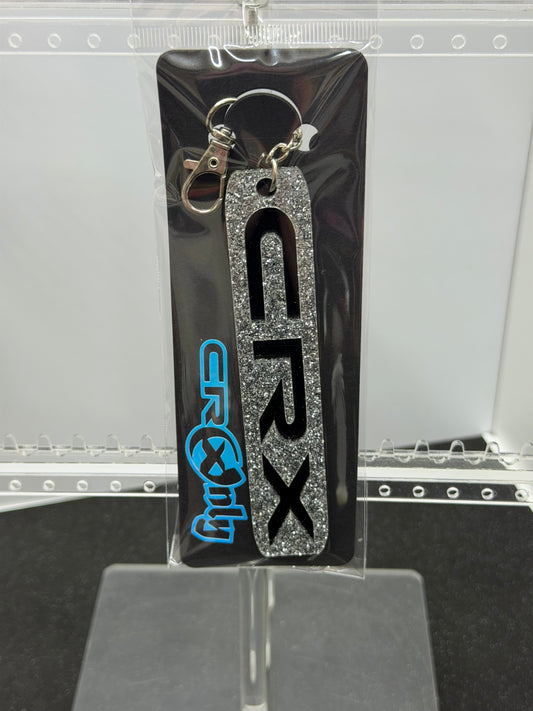 CRX Acrylic Keychain - Silver Glitter