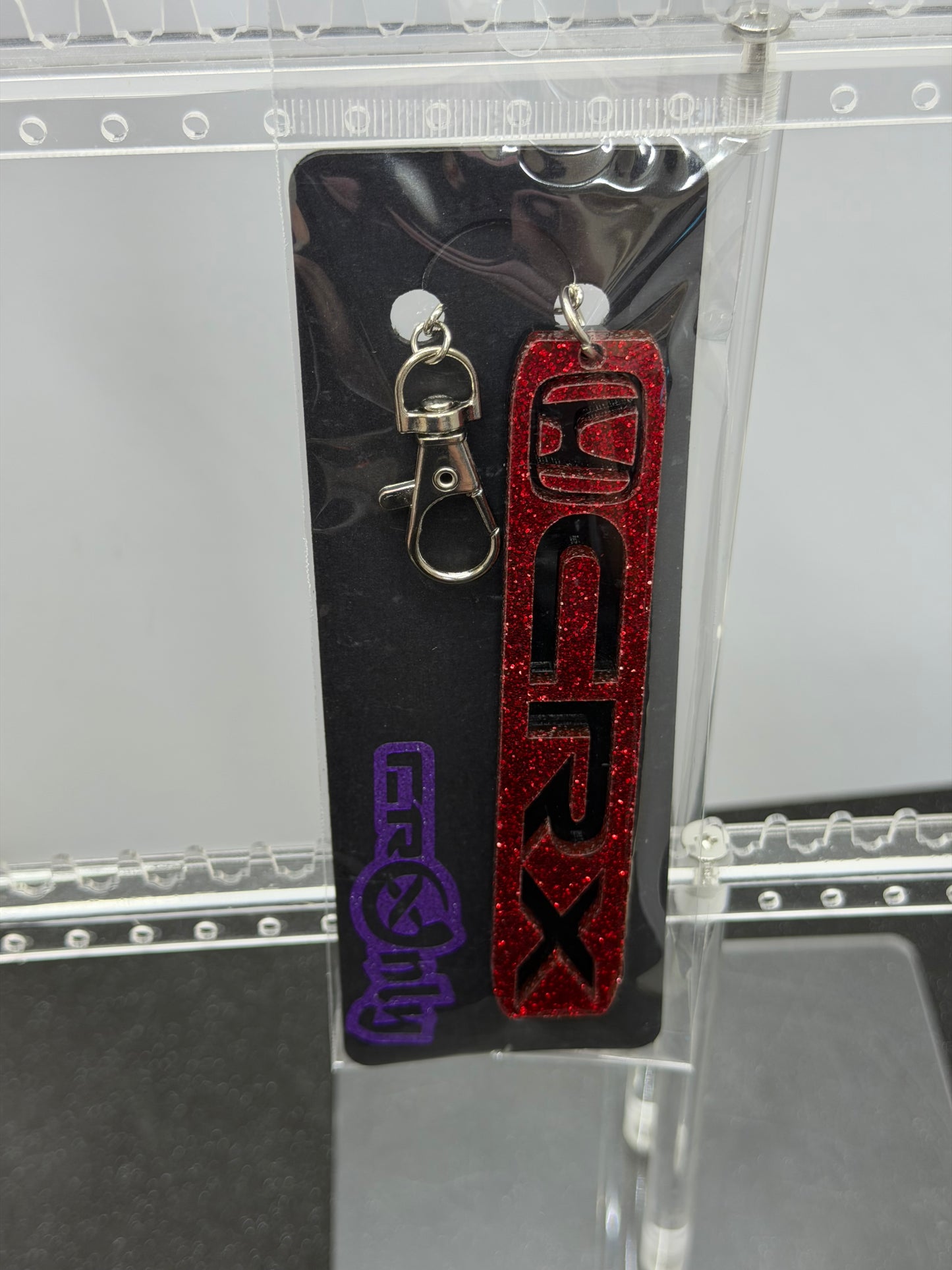 Honda CRX Acrylic Keychain - Glitter Red