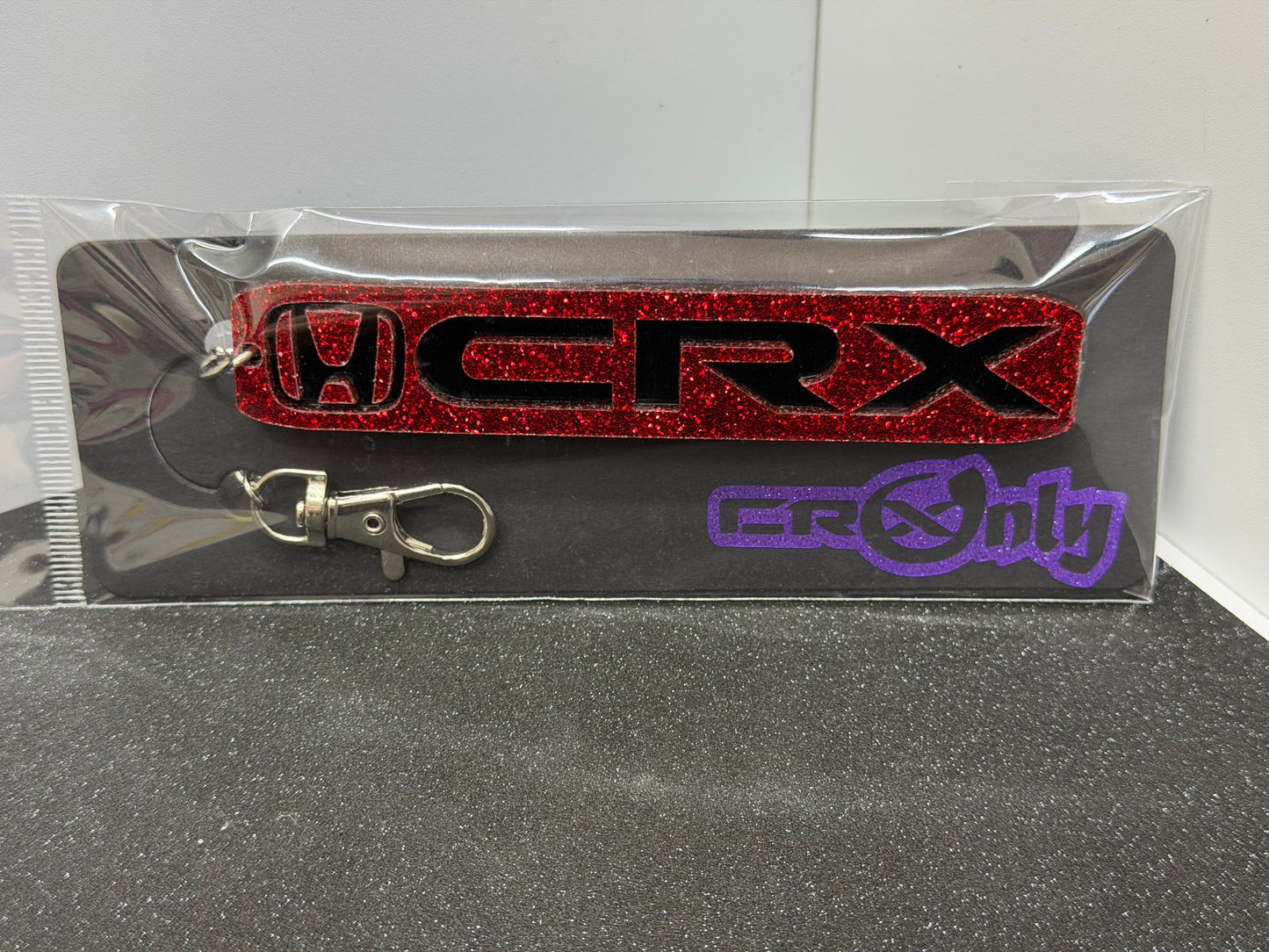 Honda CRX Acrylic Keychain - Glitter Red