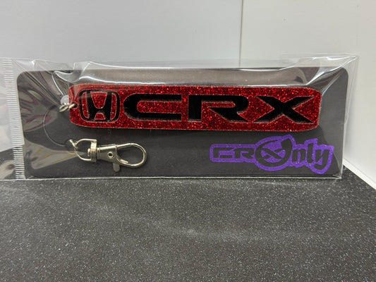 Honda CRX Acrylic Keychain - Glitter Red