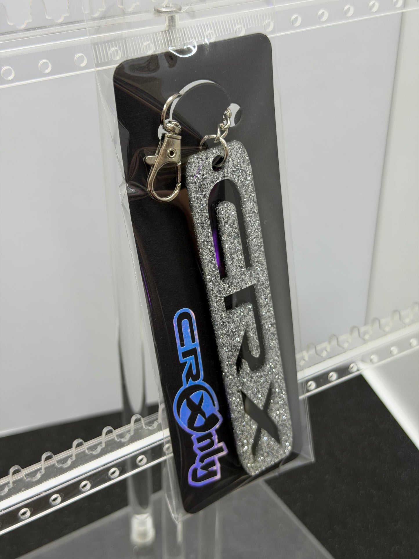 CRX Acrylic Keychain - Silver Glitter