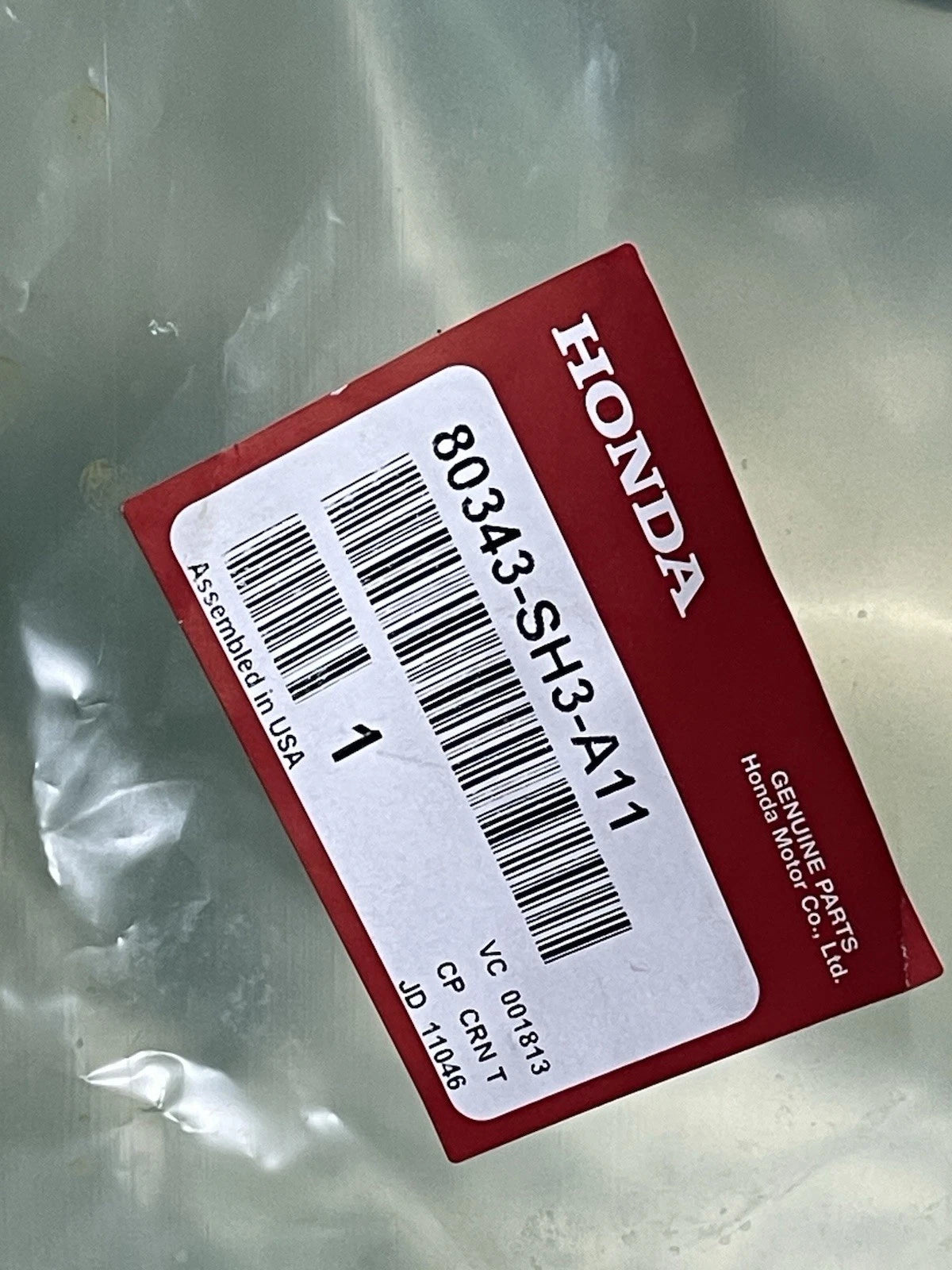 NOS 88-91 Honda CRX A/C Receiver Pipe C OEM **RARE** 80343-SH3-A11