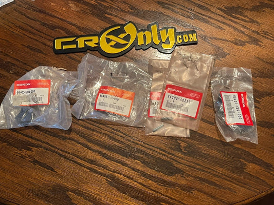 88-91 Honda CRX Glove Box Latch Striker, Hinges And Hinge Pins NOS NEW