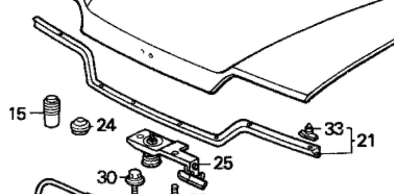 88-91 Honda NOS NEW CRX Hood Bonnet Seal Weatherstrip Gasket OEM 74142-SH3-J00